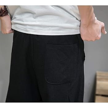 Amazon | ズボン メンズ ゆったり オールシーズン対応 リネン